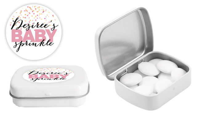 Sprinkle Confetti Baby Shower Personalised Mint Tins