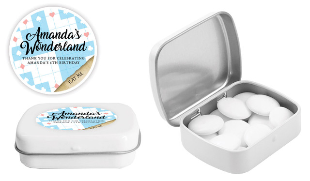 Alice In Wonderland Kids Party Personalised Mint Tins