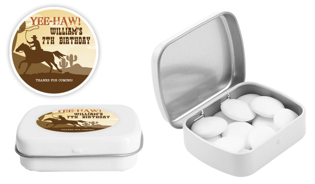 Cowboy Kids Party Personalised Mint Tins