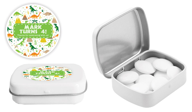 Dinosaur Background Kids Party Personalised Mint Tins