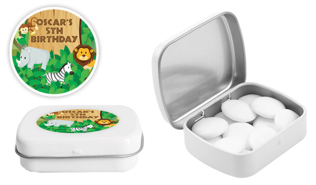 Jungle Animals Kids Party Personalised Mint Tins