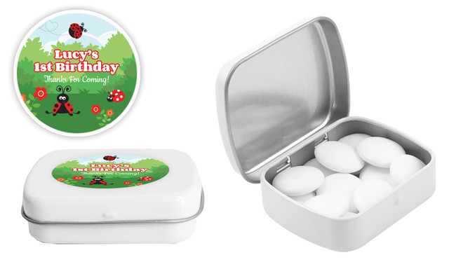 Lady Bug Kids Party Personalised Mint Tins