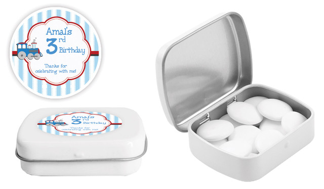 Toy Train Kids Party Personalised Mint Tins