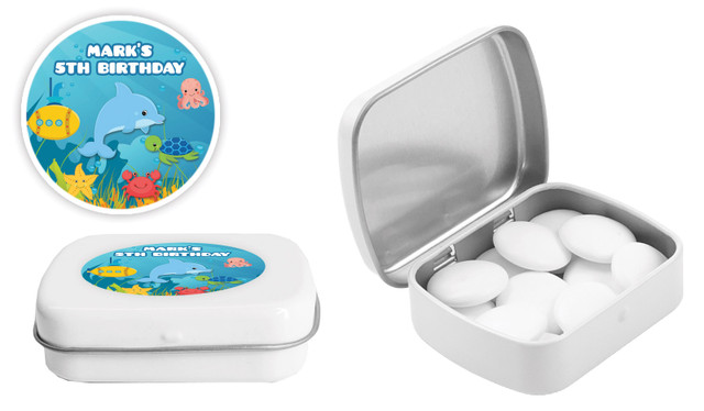 Under The Sea Kids Party Personalised Mint Tins