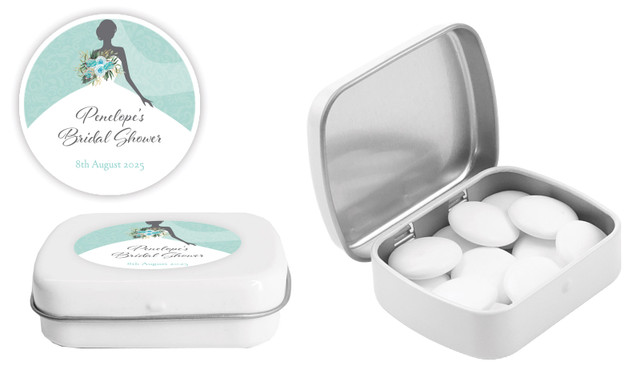 Bridal Dress Bridal Shower Personalised Mint Tins