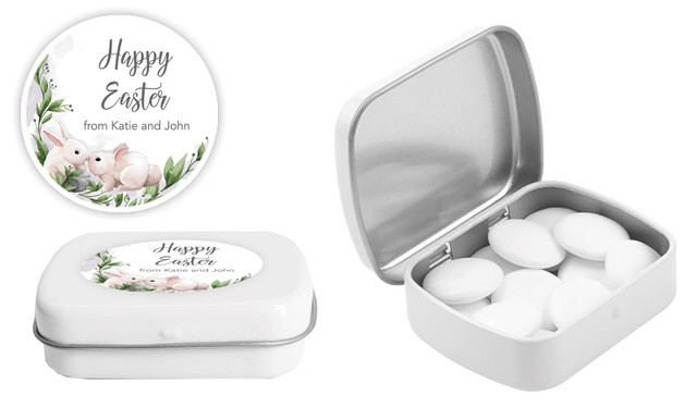 Bunny Kiss Personalised Mint Tins