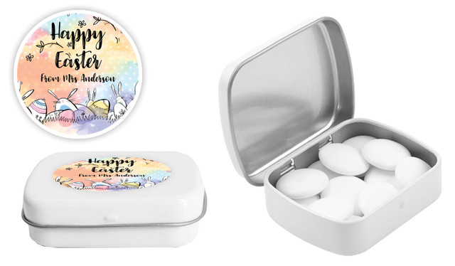 Rainbow Bunnies Personalised Mint Tins