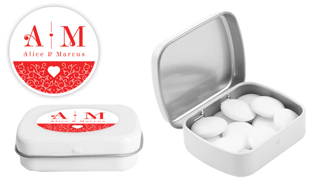 Ornamental Monogram Engagement Personalised Mint Tins