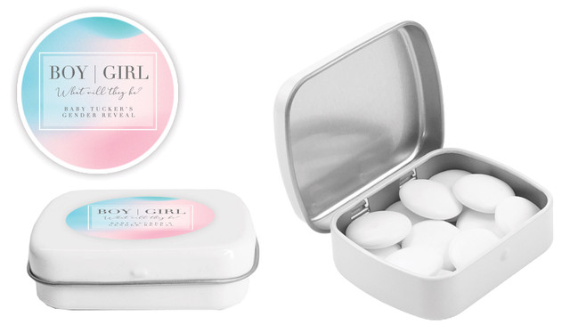 Blended Gender Reveal Personalised Mint Tins
