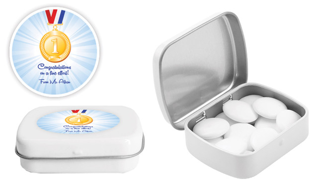Medal 1st Place Personalised School Personalised Mint Tins