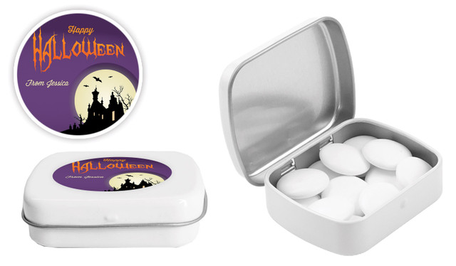Creepy House Halloween Personalised Mint Tins