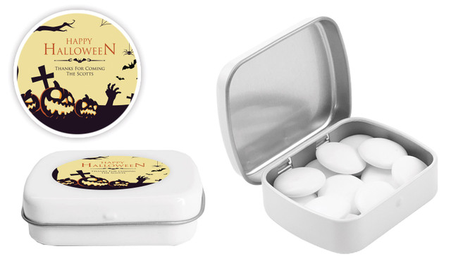Graveyard Pumpkins Halloween Personalised Mint Tins