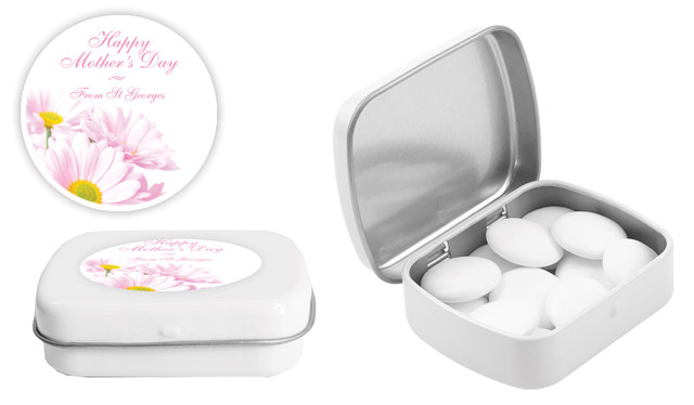 Pink Daisies Mothers Day Personalised Mint Tins