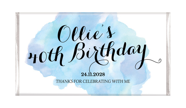 A Splash Of Watercolour Blue Birthday Chocolates