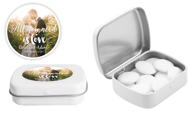 All You Need Is Love Wedding Personalised Mint Tins