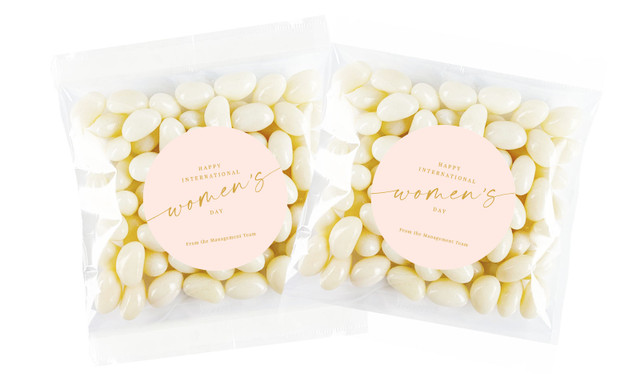 Gold On Blush Personalised Lolly Bag (Choice Of Fillings)