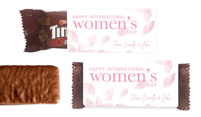 Pink Leaves Womens Day Individual TimTam TM (Box Of 150)