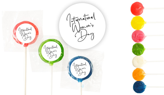 Simple Celebration Womens Day Custom 3cm Mini Lollipops