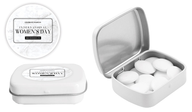 Marble Deco Womens Day Personalised Mint Tin