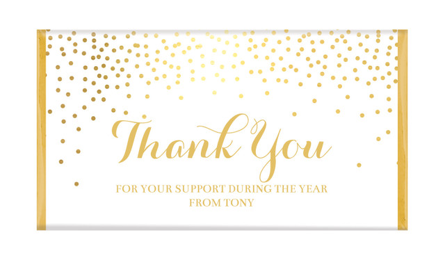 Gold Confetti Thank You Chocolate Bars