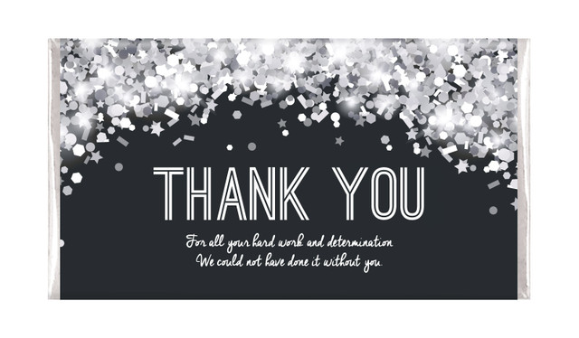 Confetti In Silver Thank You Chocolate Bars