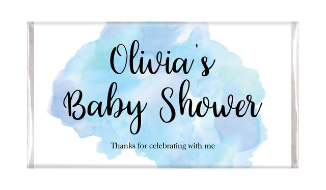 A Splash Of Watercolour Blue Baby Shower Chocolates