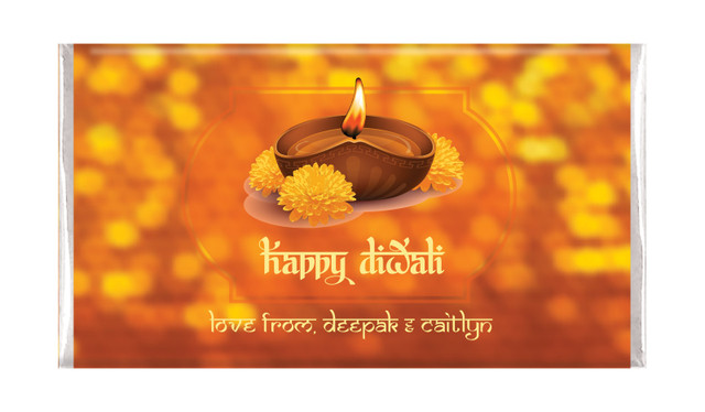 Bokeh Candle Diwali Custom Chocolates