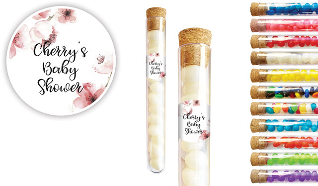 Cherry Blossoms Baby Shower Personalised Test Tubes