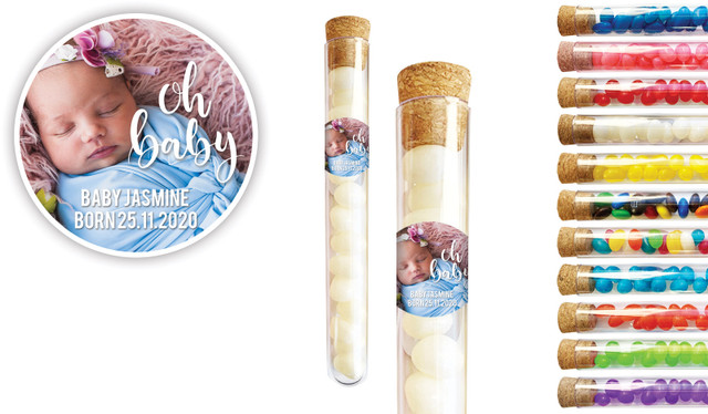 Oh Baby Birth Announcement Personalised Test Tubes