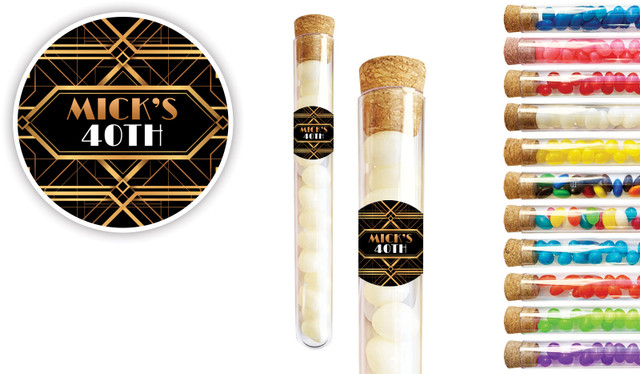 Art Deco Gold Personalised Birthday Test Tubes