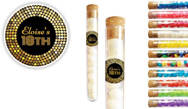 Disco Gold Personalised Birthday Test Tubes