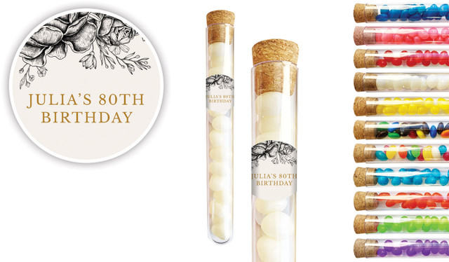 Vintage Roses Personalised Birthday Test Tubes