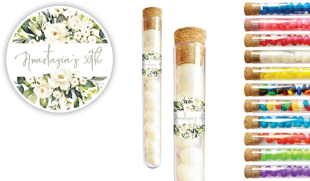 White Roses Personalised Birthday Test Tubes