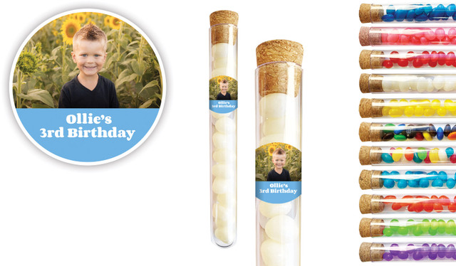 Add A Photo Boys Kids Party Personalised Test Tubes