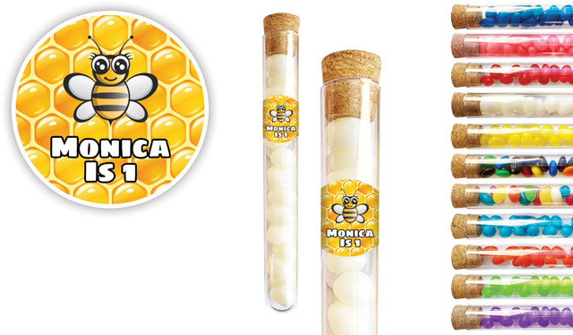 Bumble Bee Kids Party Personalised Test Tubes