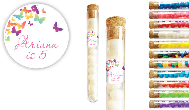 Butterflies Kids Party Personalised Test Tubes