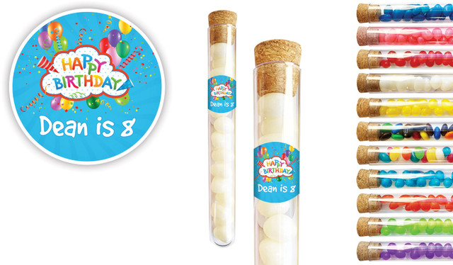 Happy Confetti Kids Party Personalised Test Tubes