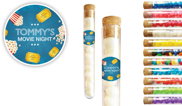 Movie Night Kids Party Personalised Test Tubes