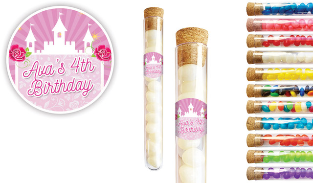 Princess Castle Kids Party Personalised Test Tubes