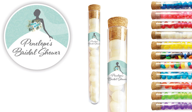 Bridal Dress Bridal Shower Personalised Test Tubes