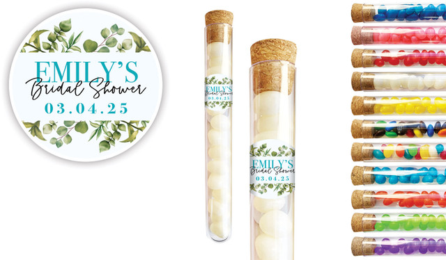 Eucalyptus Bridal Shower Personalised Test Tubes