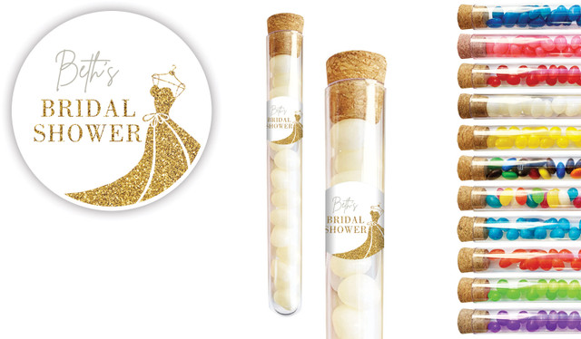 Glitter Dress Bridal Shower Personalised Test Tubes