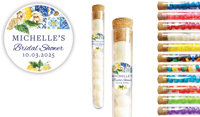 Mediterranean Bridal Shower Personalised Test Tubes