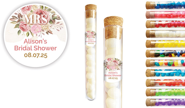 Mrs Floral Bridal Shower Personalised Test Tubes