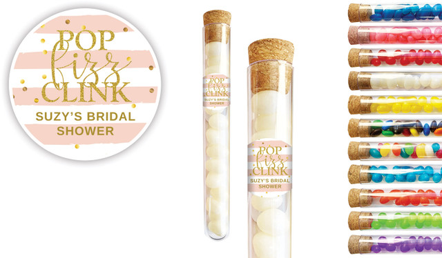 Pop Fizz Clink Bridal Shower Personalised Test Tubes