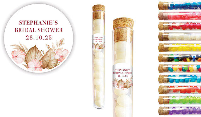 Tropical Bridal Shower Personalised Test Tubes