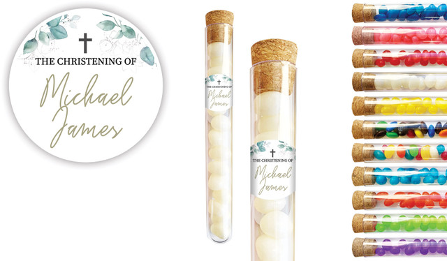 Dream Leaves Christening Personalised Test Tubes