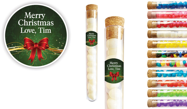 Christmas Bow Personalised Test Tubes