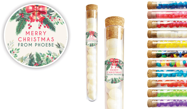 Country Style Christmas Personalised Test Tubes