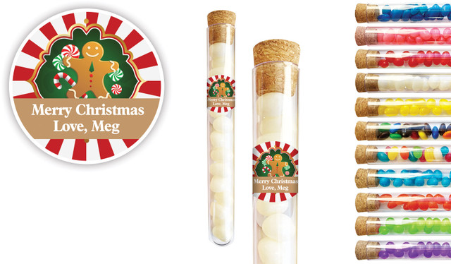 Gingerbread Man Christmas Personalised Test Tubes